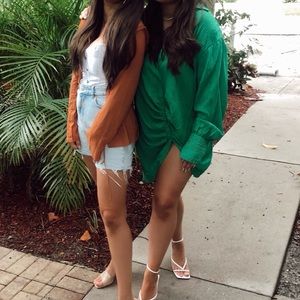 Green dress with leg slit